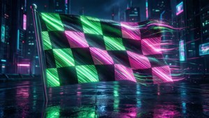 Neon Racing Flags Abstract