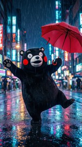 Neon Rain Kumamon