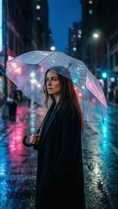 Neon Rain Reflection