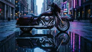 Neon Rain Reflection