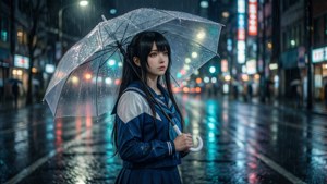 Neon Rain Reflections