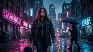 Neon Rain Stroll