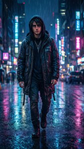 Neon Rain Walk