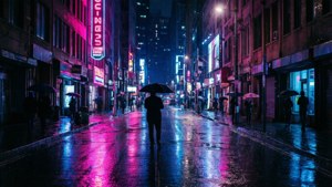 Neon Rain Walk