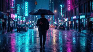 Neon Rain Walk