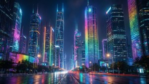Neon Rainbow City