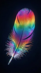 Neon Rainbow Feather