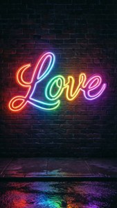 Neon Rainbow Love