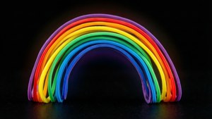Neon Rainbow Rubber Arch