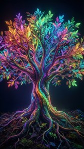 Neon Rainbow Tree