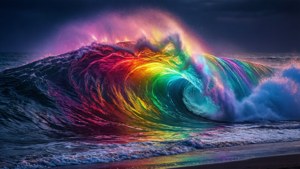 Neon Rainbow Wave