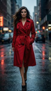 Neon Raincoat Stroll
