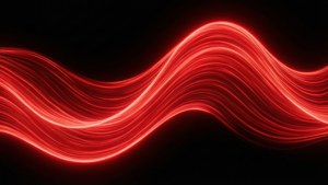 Neon Red Abstract Wave