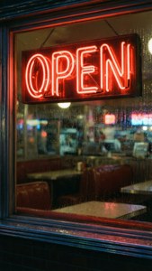 Neon Red Diner Sign