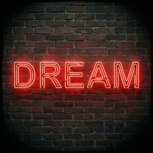 Neon Red 'DREAM' Sign
