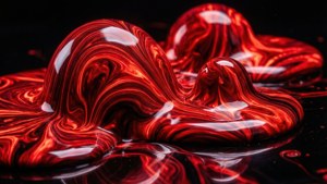 Neon Red Fluid Abstraction