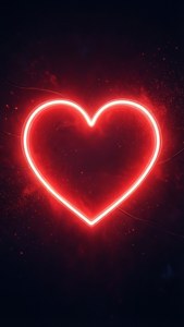 Neon Red Glowing Heart