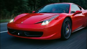 Neon Red Sports Car