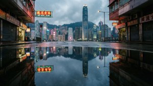 Neon Reflections in Rain