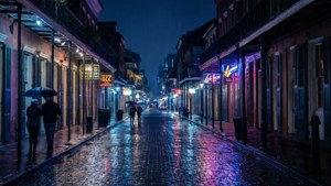 Neon Reflections in the Rain