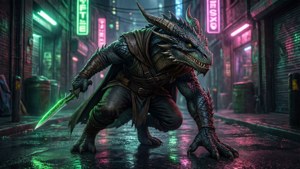 Neon Rogue Dragonborn