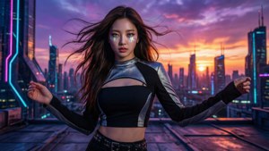 Neon Rooftop Lia