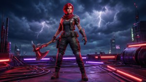 Neon Rooftop Ruby