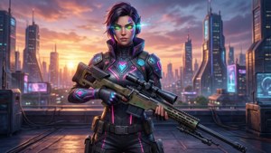 Neon Rooftop Sniper