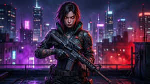 Neon Rooftop Vigil