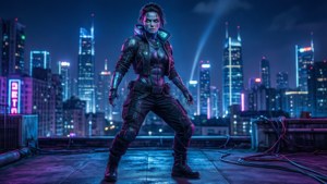 Neon Rooftop Vigil