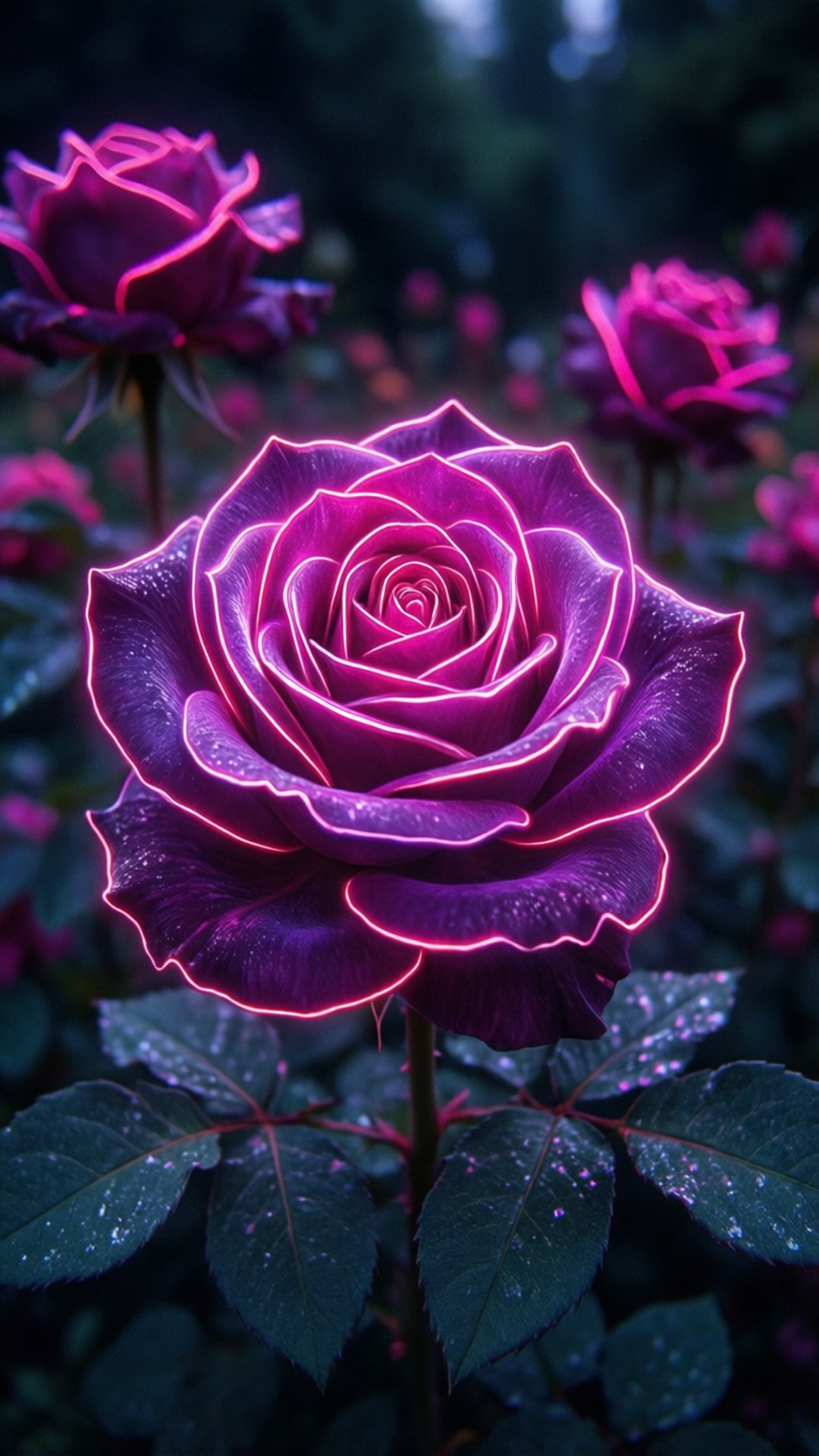 Neon Roses by Wallpapers.art Studio