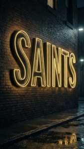 Neon Saints Sign