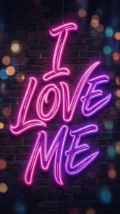 Neon Self Love Text