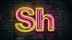 Neon Shhh Sign Wallpaper