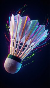 Neon Shuttlecock Trails