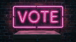 Neon Sign Ballot Box
