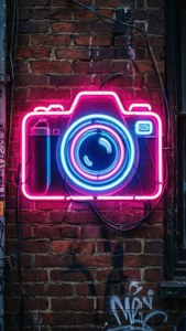 Neon Sign Camera Emoji