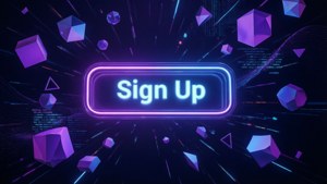 Neon Sign Up Button