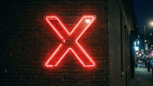 Neon Sign Wrong Cross