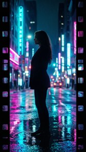 Neon Silhouette Portrait