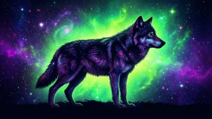 Neon Silhouette Wolf