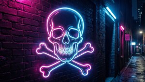 Neon Skull Alley