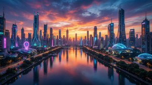 Neon Skyline Panorama