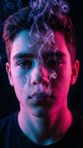 Neon Smoke Portrait