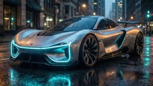 Neon Sports Car