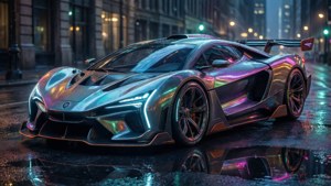 Neon Sports Car Night