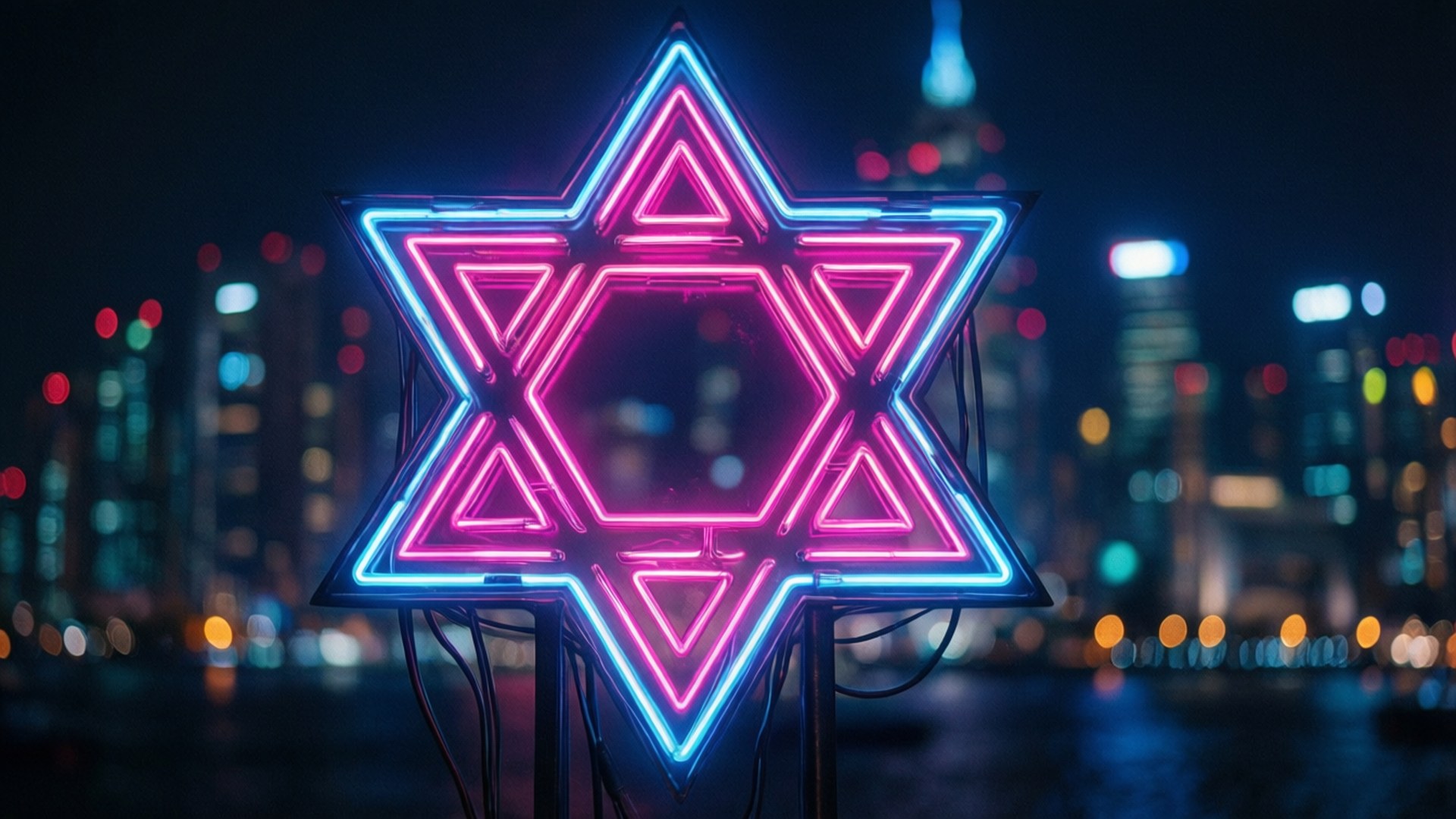 Neon Star Sign by Wallpapers.art Studio