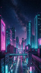 Neon Starfield City