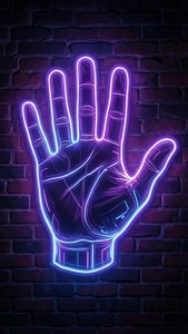 Neon Stop Hand