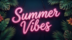 Neon Summer Vibes Sign